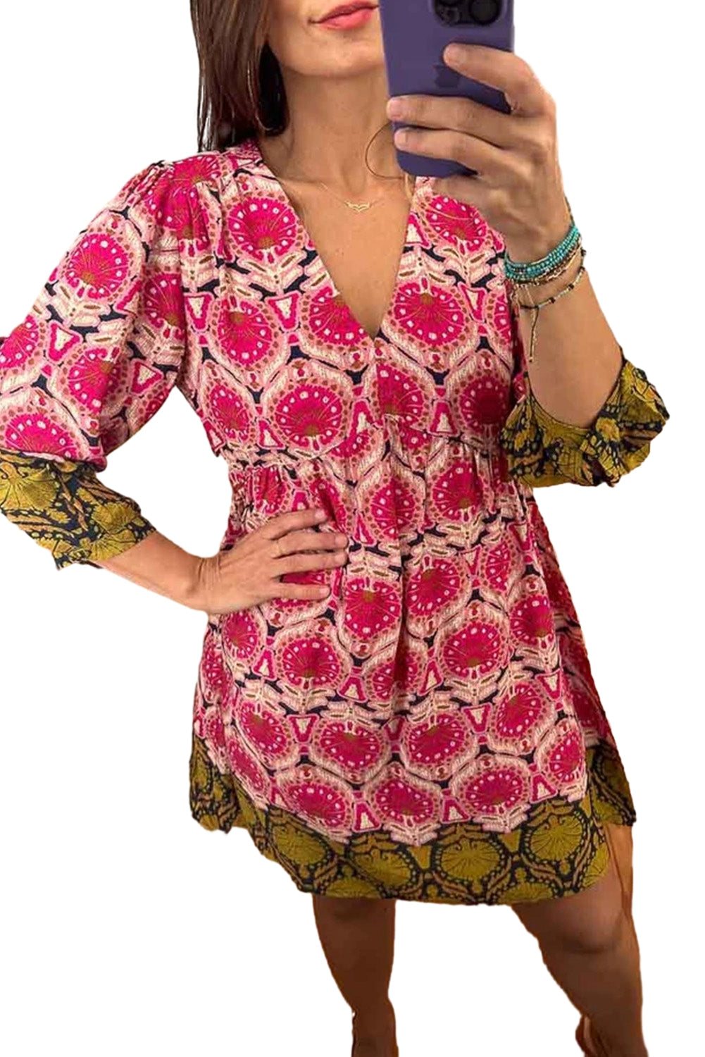 Strawberry Pink Retro Printed V Neck Bracelet Sleeve Dress

 Size Chart (CM)



Sizes 



Bust
 



Waist
 



Hem_Width
 



Shoulder
 



Sleeve_Length
 



Length
 





Relax
 



Relax
 



Relax
 



Relax
 



RelaxDressesDalilly Designs BoutiqueStrawberry Pink Retro Printed