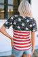 Black Contrast American Flag Cutout T-Shirt