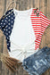 White The US Stars and Stripes V Neck Tee