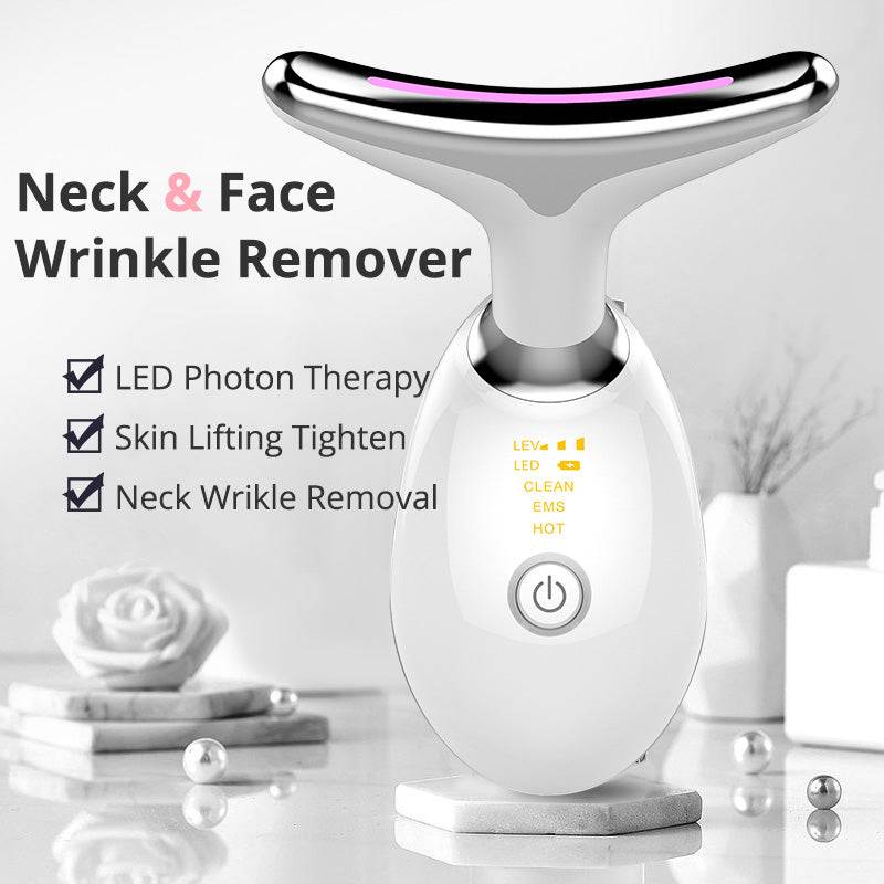 EMS Thermal Neck Lifting And Tighten Massager Electric Microcurrent Wr
 Overview:
 
 ★ Positive and negative ions: Using the principle of mutual attraction between positive and negative ions, the deep pores and dirt are output through AccessoriesDalilly Designs BoutiqueTighten Massager Electric Microcurrent Wrinkle Remover LED Photon Face Beauty Device