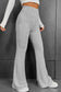 Gray Solid Color High Waist Ribbed Flare Pants

The solid color pants are easy to pair with other items in your wardrobe
	The high waist design offers both style and comfort with a flattering fit
	With a flaredBottomsDalilly Designs BoutiqueGray Solid Color High Waist Ribbed Flare Pants