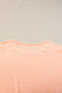 Apricot Pink Button Detail Batwing Sleeve Casual Tee