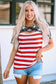 Black Contrast American Flag Cutout T-Shirt