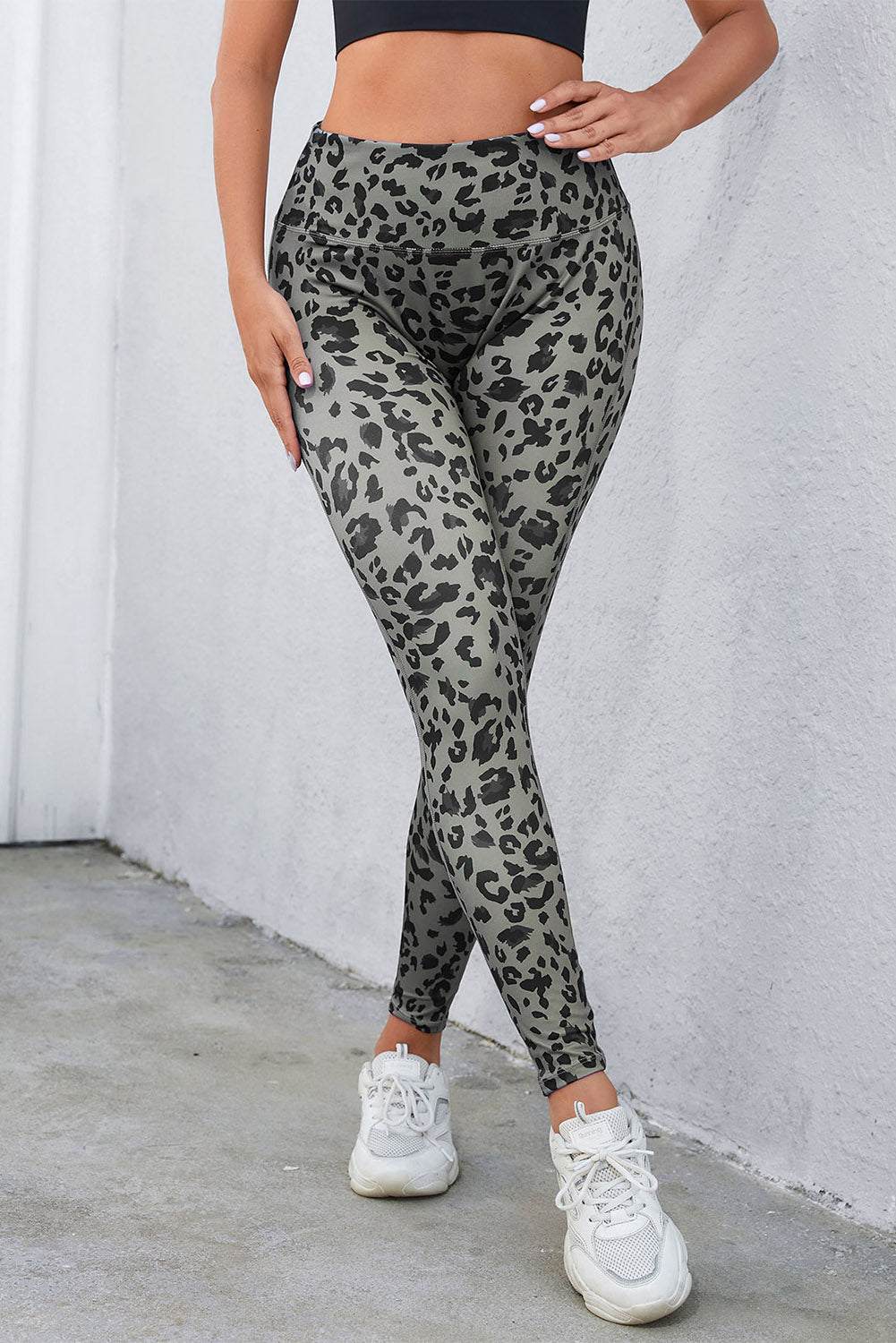 Gray Classic Leopard Print Active Leggings

	We are thrilled to bring you all our very own animal print leggings
		These leggings are so cute and the print is perfect
		We are pairing these with a solid tunBottomsDalilly Designs BoutiqueGray Classic Leopard Print Active Leggings