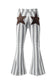 Stripe Star Embellished Western Flare Jeans

	


		These stylish flared jeans are versatile and eye-catching
	
	
		The high waistline makes your legs look longer
	
	
		The vertical stripe print creaBottomsDalilly Designs BoutiqueStripe Star Embellished Western Flare Jeans