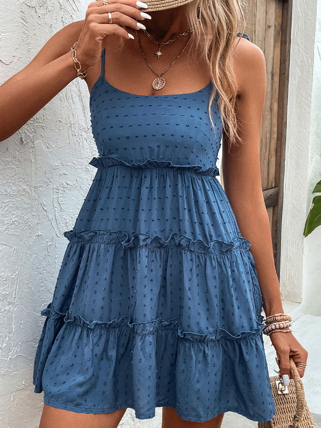 Frill Spaghetti Strap Tiered Dress
Features: Frill
Sheer: Opaque
Stretch: No stretch
Body: Not lined
Material composition: 100% polyester
Care instructions: Machine wash cold. Tumble dry low.
ImporteDressesDalilly Designs BoutiqueFrill Spaghetti Strap Tiered Dress