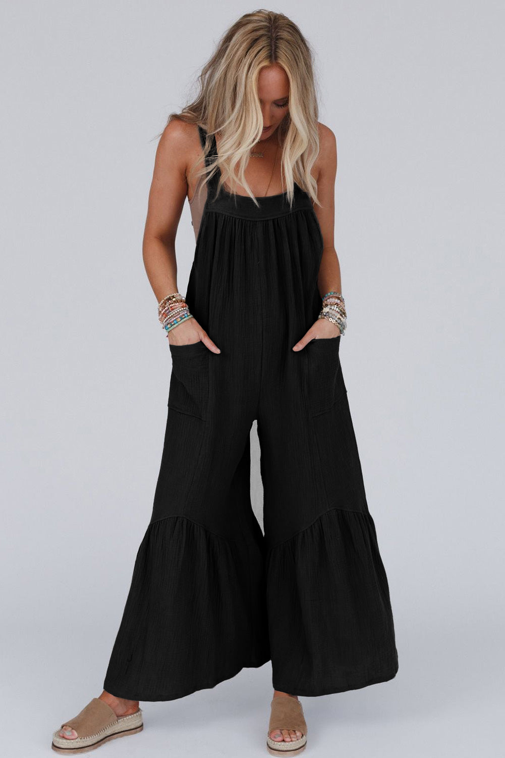 Gray Wide Leg Ruffle Jumpsuit

Our Wide Leg Ruffle Jumpsuit is a perfect addition to your wardrobe
This jumpsuit is chic and stylish with ruffled detailing on the wide leg
Featured with straps BottomsDalilly Designs BoutiqueGray Wide Leg Ruffle Jumpsuit