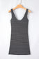 Black Stripe Ribbed Knit Sleeveless Mini Dress