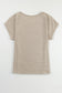 Apricot Pink Button Detail Batwing Sleeve Casual Tee