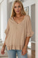 Ruffled V-Neck Half Sleeve Blouse
Features: Ruffled
Sheer: Opaque
Stretch: No stretch
Material composition: 58% viscose, 37% polyester, 5% polyamide
Care instructions: Machine wash cold. Tumble dry TopsDalilly Designs Boutique-Neck Half Sleeve Blouse