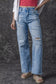 Light Blue High Rise Distressed Straight Leg Jeans

	


		Distressed detailing adds a trendy edge to these high rise jeans
	
	
		The straight leg silhouette creates a flattering and versatile fit, suitable foBottomsDalilly Designs BoutiqueLight Blue High Rise Distressed Straight Leg Jeans