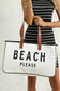 White BEACH PLEASE Print Large Canvas Tote Bag
 Size Chart (CM)



Sizes 



Length
 



Height
 



Width
 






 




 




 





ONE SIZE
 



56~57
 



29~30
 



14~15
 






		BEACH PLEASE print addsShoes & Bags/HandbagsDalilly Designs BoutiquePrint Large Canvas Tote Bag