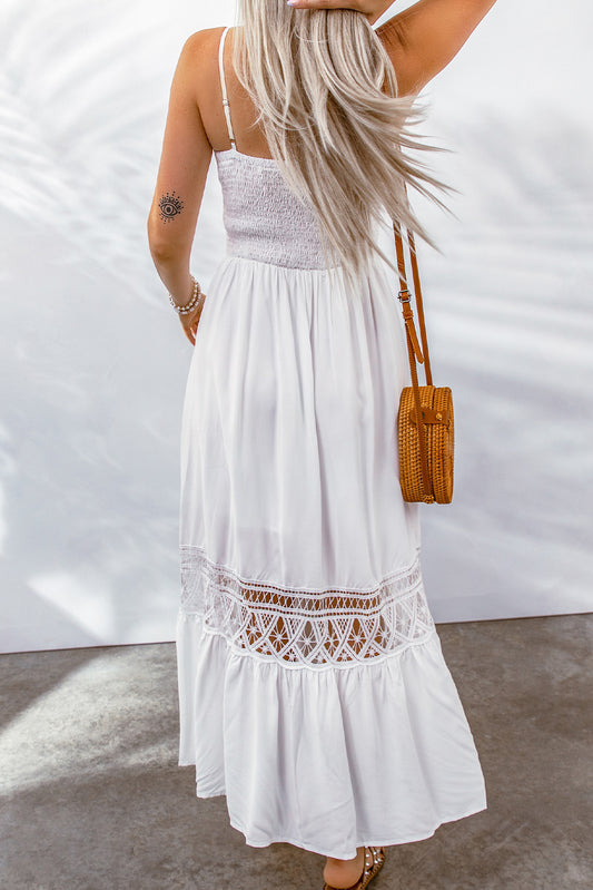 White Lace Splice Button Decor Spaghetti Strap Maxi Dress

Our Lace Splice Button Decor Spaghetti Strap Maxi Dress is giving us all the boho-babe vibes
We can't stop staring at that amazing crochet trim details
Perfect foDressesDalilly Designs BoutiqueWhite Lace Splice Button Decor Spaghetti Strap Maxi Dress