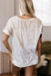 Khaki Leopard Print V Neck Side Slit Loose Fit T Shirt
