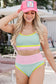 Bonbon Color Block High Waisted Sexy Bikini Set