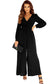 Black Cutout Back Belted V Neck Wide Leg Jumpsuit


		This high waist jumpsuit is perfect for both formal occasions and casual outings
	
	
		The wide leg design creates a flowing and elegant silhouette
	
	
BottomsDalilly Designs BoutiqueBlack Cutout Back Belted