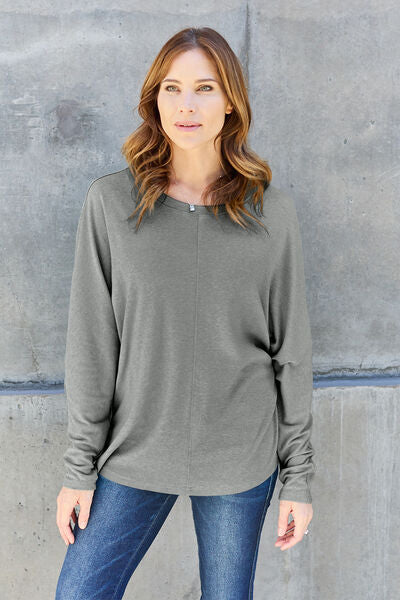 Double Take Full Size Round Neck Long Sleeve T-Shirt
Features: Basic style
Sheer: Opaque
Stretch: Slightly stretchy
Material composition: 95% polyester, 5% elastane
Care instructions: Machine wash cold. Tumble dry lowTopsDalilly Designs BoutiqueFull Size Round Neck Long Sleeve