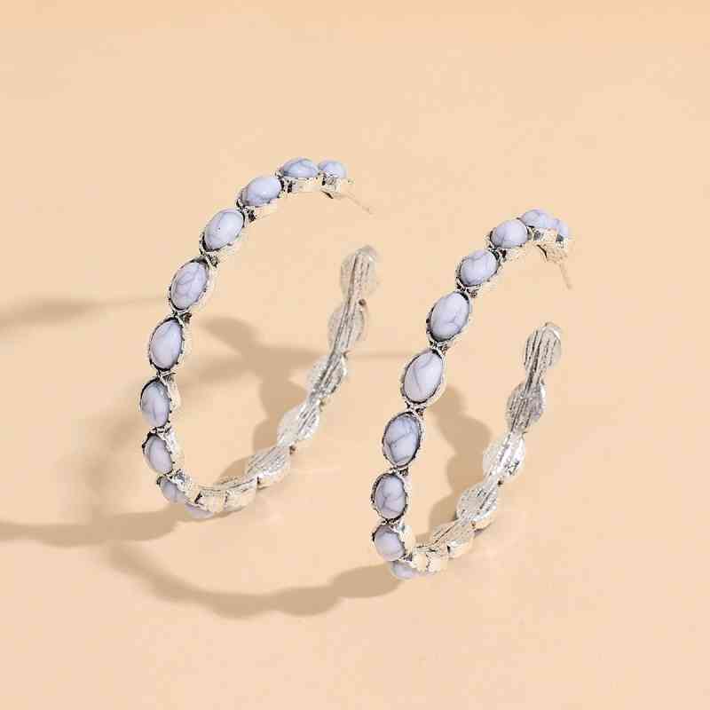 Artificial Turquoise C-Hoop Earrings
Material: Alloy, Artificial turquoise
Care instructions: Avoid wearing during exercise, as sweat will react with the jewelry to produce silver chloride and copper sAccessoriesDalilly Designs BoutiqueArtificial Turquoise