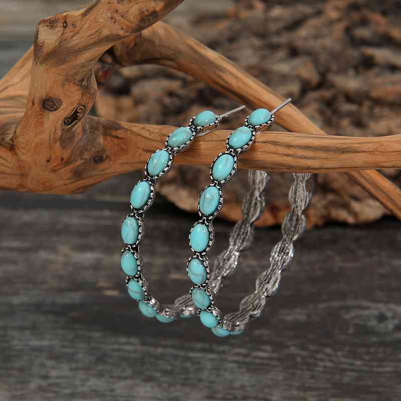 Artificial Turquoise C-Hoop Earrings
Material: Alloy, Artificial turquoise
Care instructions: Avoid wearing during exercise, as sweat will react with the jewelry to produce silver chloride and copper sAccessoriesDalilly Designs BoutiqueArtificial Turquoise