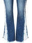 Distressed Raw Hem Bootcut Jeans
Features: Distressed, Raw hem
Stretch: Slightly stretchy
Material composition: 73% cotton, 14% rayon, 11% poivester, 2% spandex
Care instructions: Machine wash coldDalilly Designs BoutiqueDistressed Raw Hem Bootcut Jeans