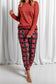 Round Neck Top and Drawstring Plaid Pants Lounge Set
Features: Drawstring
Number of pieces: Two-piece
Sheer: Opaque
Stretch: Slightly stretchy
Material composition: 97% polyester, 3% elastane
Care instructions: MachinLoungewearDalilly Designs BoutiqueDrawstring Plaid Pants Lounge Set