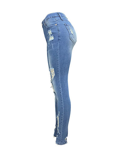 Distressed Buttoned Jeans with Pockets
Features: Basic style, Distressed, Washed
Stretch: Stretchy
Material composition: 65% cotton, 35%% polyester
Care instructions: Machine wash cold. Tumble dry low.
IBottomsDalilly Designs BoutiqueDistressed Buttoned Jeans