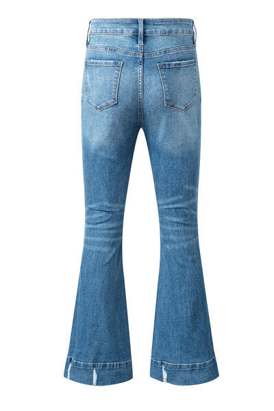 Cat's Whisker Bootcut Jeans with Pockets
Features: Pocketed, Cat's whisker
Stretch: Slightly stretchy
Material composition: 65% cotton, 33% polyester, 2% elastane
Care instructions: Machine wash cold. TumbBottomsDalilly Designs BoutiqueWhisker Bootcut Jeans