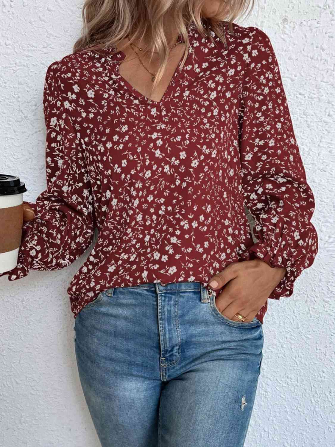 Notched Neck Flounce Sleeve Blouse
Features: Ruffled
Sheer: Opaque
Stretch: No stretch
Material composition: 100% polyester
Care instructions: Machine wash cold. Tumble dry low.
Imported
Product measTopsDalilly Designs BoutiqueNotched Neck Flounce Sleeve Blouse