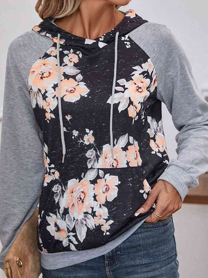 Printed Raglan Sleeve Hoodie
Pattern type: Floral
Style: Casual
Features: Drawstring, Pocketed
Neckline: Hooded
Length: Regular
Sleeve length: Long sleeves
Sleeve type: Regular sleeves
Sheer: OTopsDalilly Designs BoutiquePrinted Raglan Sleeve Hoodie