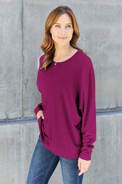 Double Take Full Size Round Neck Long Sleeve T-Shirt
Features: Basic style
Sheer: Opaque
Stretch: Slightly stretchy
Material composition: 95% polyester, 5% elastane
Care instructions: Machine wash cold. Tumble dry lowTopsDalilly Designs BoutiqueFull Size Round Neck Long Sleeve