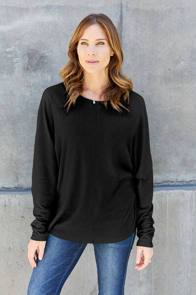 Double Take Full Size Round Neck Long Sleeve T-Shirt
Features: Basic style
Sheer: Opaque
Stretch: Slightly stretchy
Material composition: 95% polyester, 5% elastane
Care instructions: Machine wash cold. Tumble dry lowTopsDalilly Designs BoutiqueFull Size Round Neck Long Sleeve