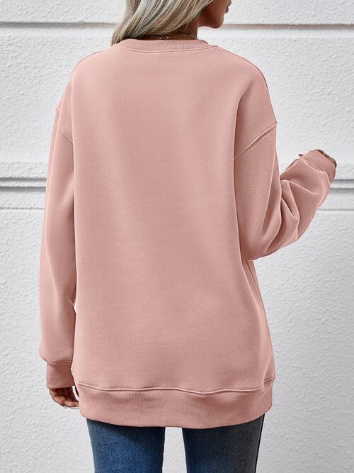 Graphic Round Neck Dropped Shoulder Sweatshirt
Features: Basic style
Sheer: Opaque
Stretch: No stretch
Material composition: 100% polyester
Care instructions: Machine wash cold. Tumble dry low.
Imported
Product TopsDalilly Designs BoutiqueGraphic Round Neck Dropped Shoulder Sweatshirt