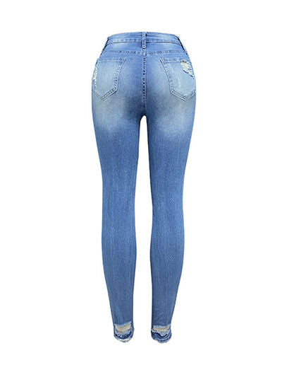 Distressed Buttoned Jeans with Pockets
Features: Basic style, Distressed, Washed
Stretch: Stretchy
Material composition: 65% cotton, 35%% polyester
Care instructions: Machine wash cold. Tumble dry low.
IBottomsDalilly Designs BoutiqueDistressed Buttoned Jeans