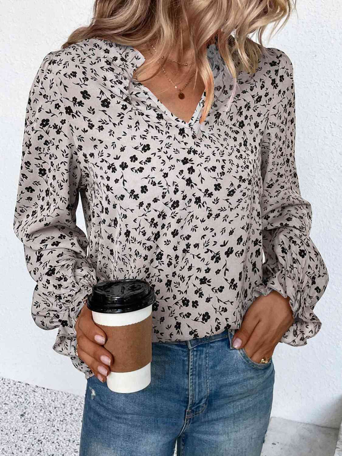 Notched Neck Flounce Sleeve Blouse
Features: Ruffled
Sheer: Opaque
Stretch: No stretch
Material composition: 100% polyester
Care instructions: Machine wash cold. Tumble dry low.
Imported
Product measTopsDalilly Designs BoutiqueNotched Neck Flounce Sleeve Blouse