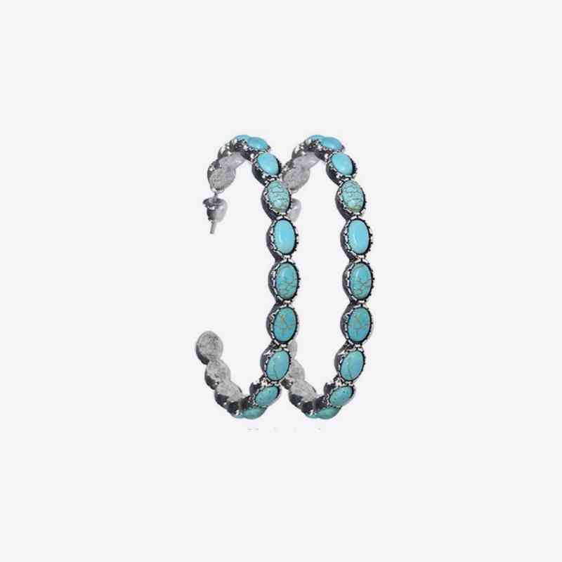 Artificial Turquoise C-Hoop Earrings
Material: Alloy, Artificial turquoise
Care instructions: Avoid wearing during exercise, as sweat will react with the jewelry to produce silver chloride and copper sAccessoriesDalilly Designs BoutiqueArtificial Turquoise