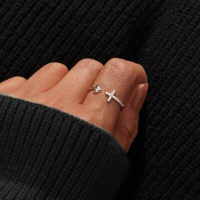 Heart Shape Cross Inlaid Zircon Open Ring
Tip: This product does not include cards
Pieces: 1-piece
Material: 18K gold-plated, 925 sterling silver, Zircon, Rose gold-plated
Care instructions: Avoid wearing dAccessoriesDalilly Designs BoutiqueHeart Shape Cross Inlaid Zircon Open Ring