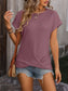 Cable-Knit Round Neck Short Sleeve T-Shirt
Features: Basic style
Sheer: Opaque
Stretch: No stretch
Material composition: 65% rayon, 35% polyester
Care instructions: Machine wash cold. Tumble dry low.
ImporteTopsDalilly Designs BoutiqueCable-Knit Round Neck Short Sleeve