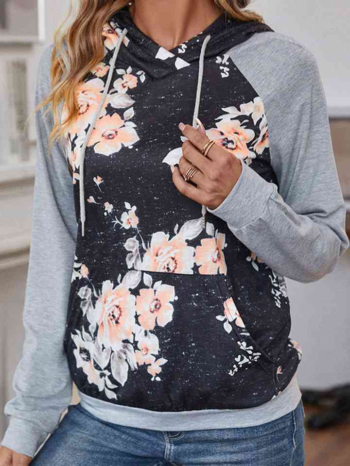 Printed Raglan Sleeve Hoodie
Pattern type: Floral
Style: Casual
Features: Drawstring, Pocketed
Neckline: Hooded
Length: Regular
Sleeve length: Long sleeves
Sleeve type: Regular sleeves
Sheer: OTopsDalilly Designs BoutiquePrinted Raglan Sleeve Hoodie