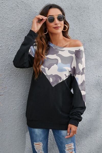 Camouflage Round Neck Long Sleeve Sweatshirt
Features: Basic style
Sheer: Opaque
Stretch: Slightly stretchy
Material composition: 35% polyester, 65% cotton
Care instructions: Machine wash cold. Tumble dry low.TopsDalilly Designs BoutiqueCamouflage Round Neck Long Sleeve Sweatshirt