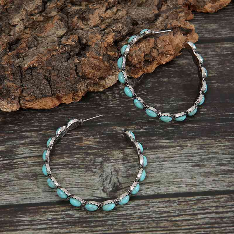 Artificial Turquoise C-Hoop Earrings
Material: Alloy, Artificial turquoise
Care instructions: Avoid wearing during exercise, as sweat will react with the jewelry to produce silver chloride and copper sAccessoriesDalilly Designs BoutiqueArtificial Turquoise